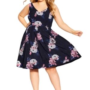 Floral Fit And Flare Tule Skirt